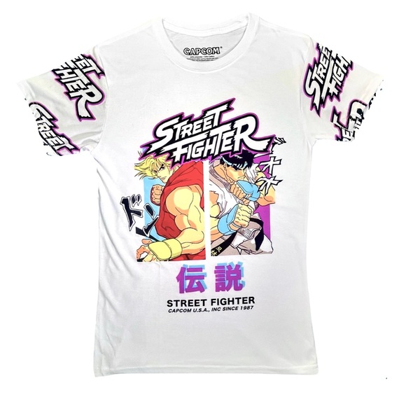 Capcom Street Fighter 2 II T-Shirt Ken Ryu Graphic Tee Men’s Size Small NEW NWOT - Picture 1 of 9